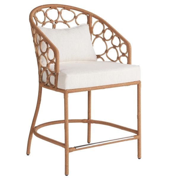 Tabouret de Bar Galet, Rotin Naturel