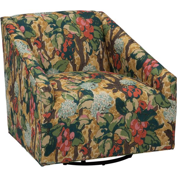 Fauteuil Basculant Pivotant Gigi, Ocre Fleuri